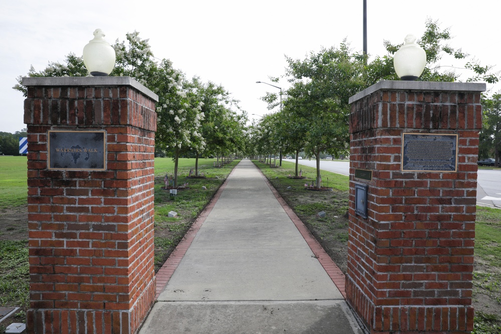 Warriors Walk Crape Myrtles in Bloom