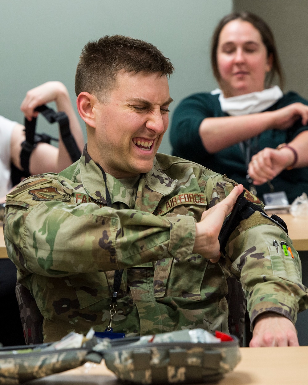 Students partake in medical simulations, tour base facilities