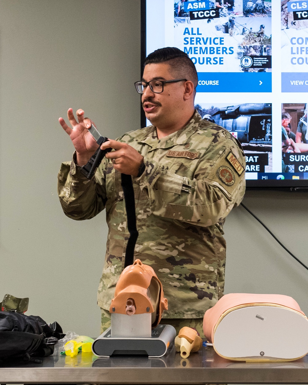 Students partake in medical simulations, tour base facilities