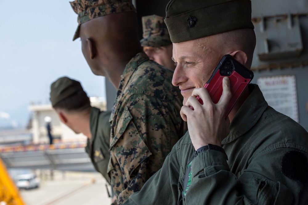 Marines Depart MCAS Iwakuni Aboard USS Tripoli