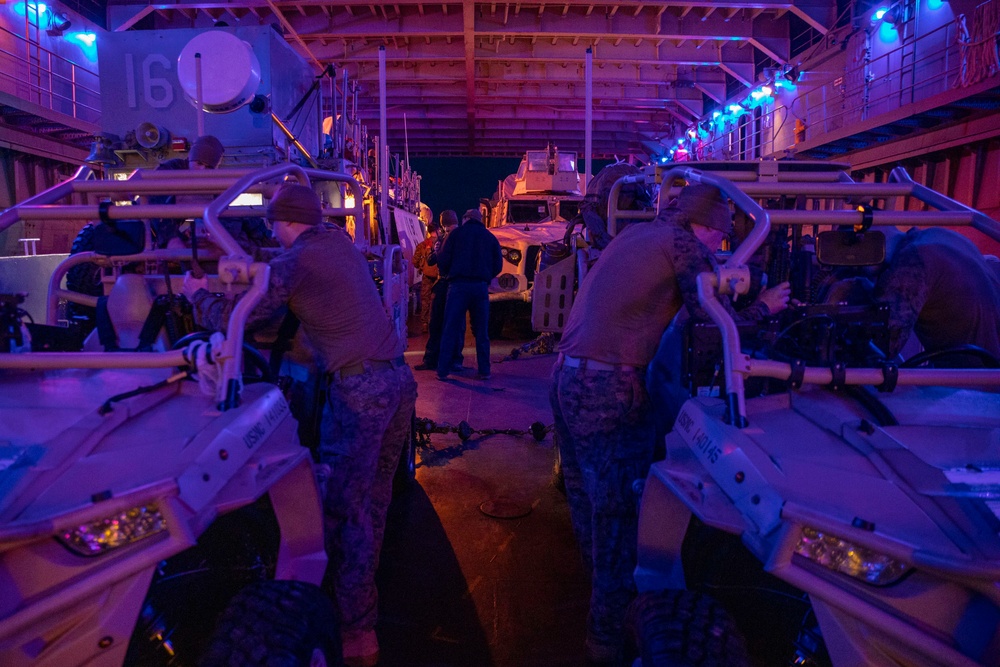 22nd Marine Expeditonary Unit load onto a Landing Craft, Utility