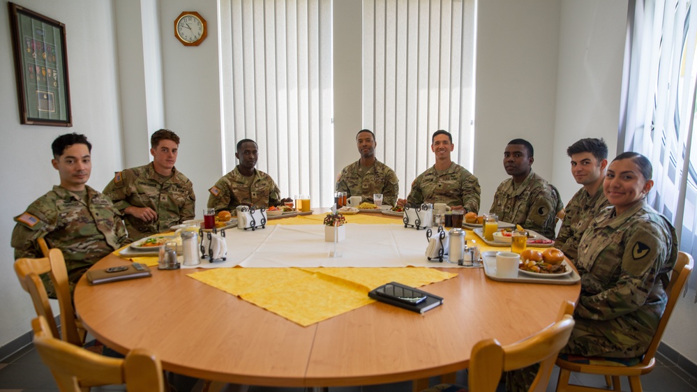 Soldiers at the 7th Army NCO Academy pose for a photo