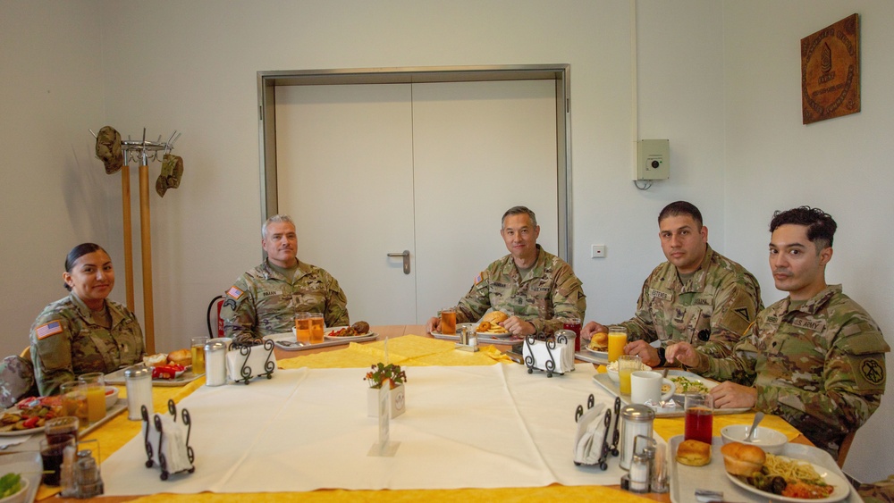 U.S. Army Europe and Africa’s Command Sergeant Majors meet with Soldiers for luncheon