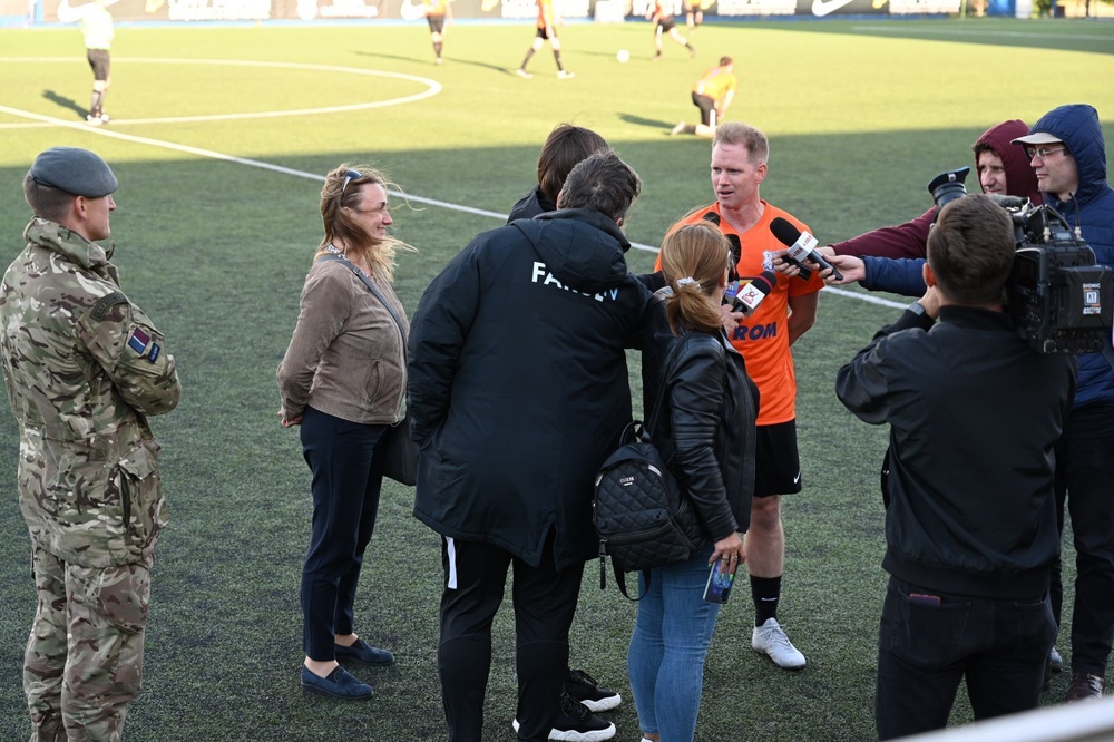 Garrison, NATO team up for friendly game vs. Romanian soccer legend-led crew