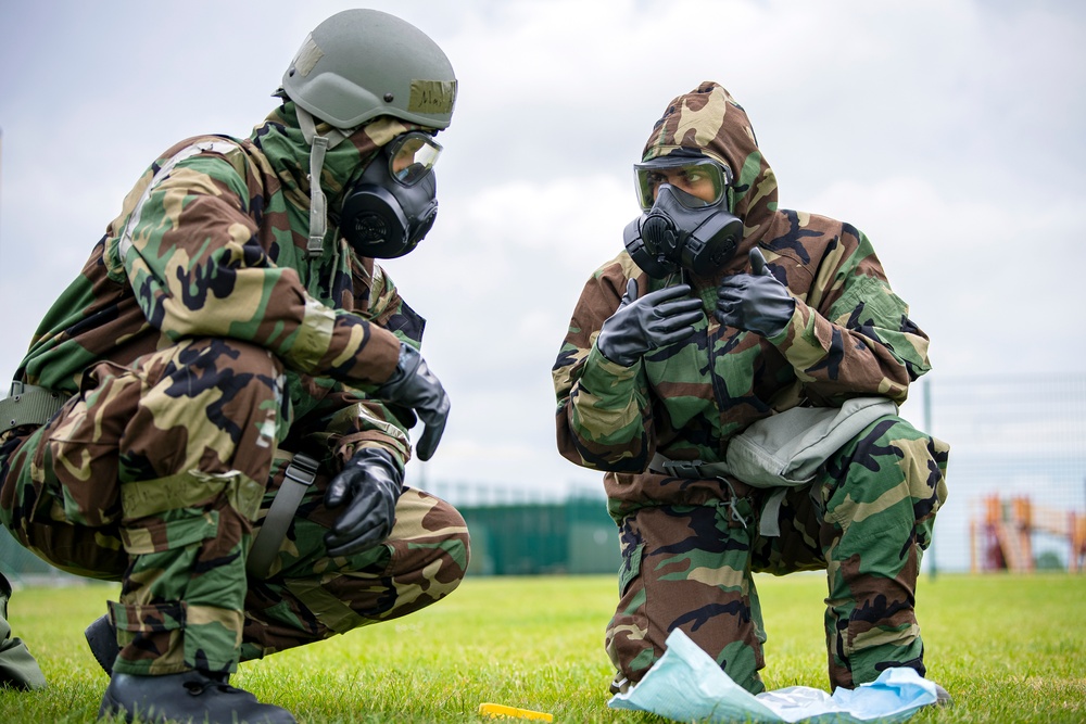 423d CES emergency management conducts CBRNE exercise