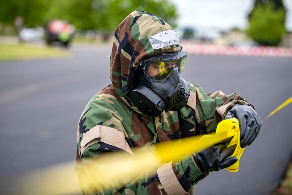 423d CES emergency management conducts CBRNE exercise