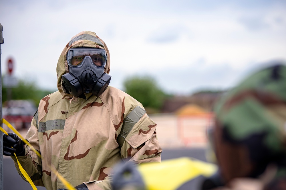 423d CES emergency management conducts CBRNE exercise