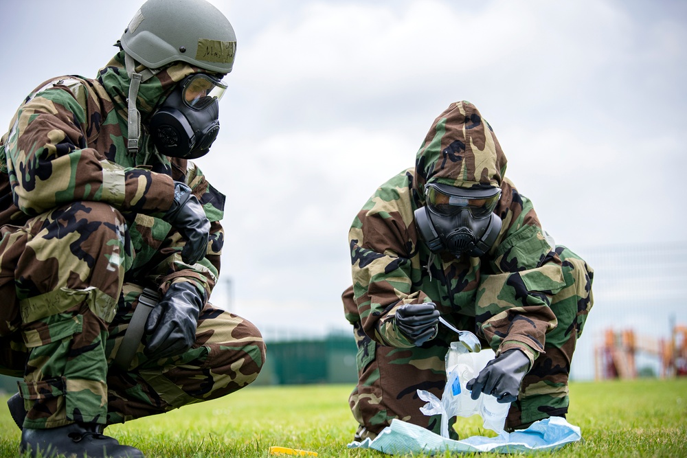 423d CES emergency management conducts CBRNE exercise