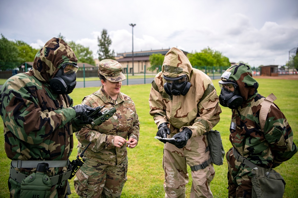 423d CES emergency management conducts CBRNE exercise