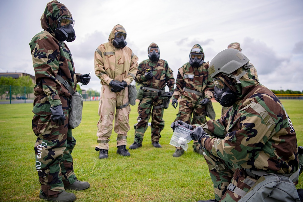 423d CES emergency management conducts CBRNE exercise