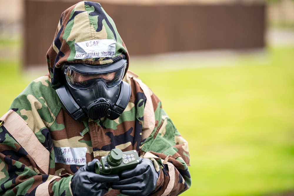 423d CES emergency management conducts CBRNE exercise