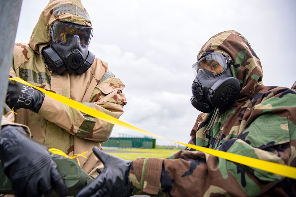 423d CES emergency management conducts CBRNE exercise