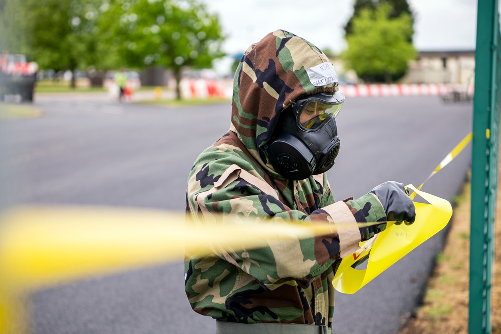 423d CES emergency management conducts CBRNE exercise