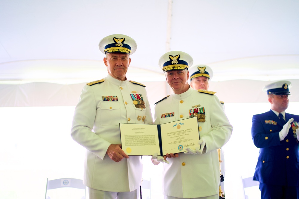 Vice Adm. Poulin awarded for service at change of command