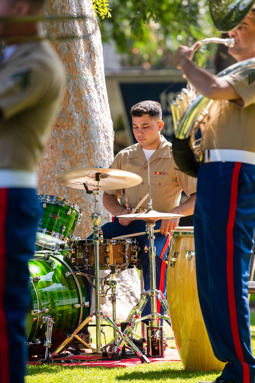 U.S. Marine Corps Band Performs During LAFW