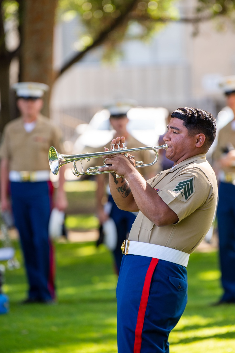 U.S. Marine Corps Band Performs During LAFW