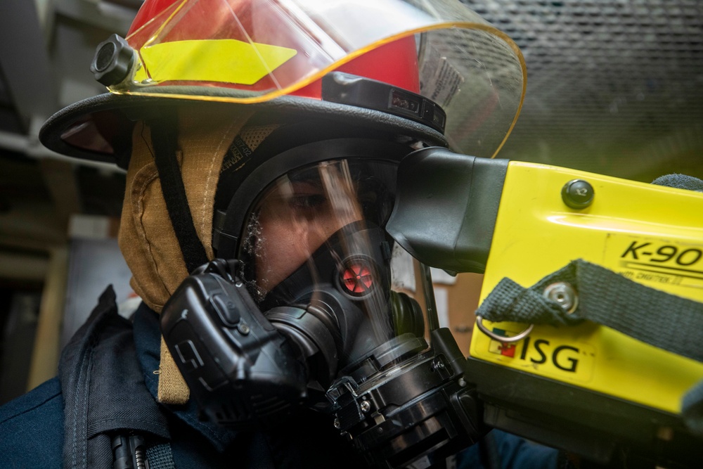 Sailors Conduct Damage Control Drill Aboard USS Dewey (DDG 105)