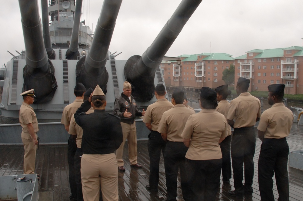 Reenlistment ceremony aboard Battleship Wisconsin