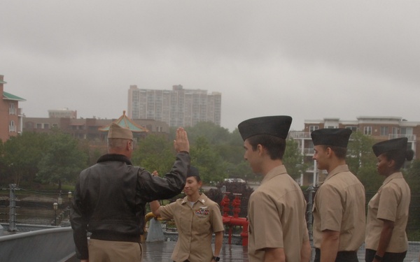 Reenlistment ceremony aboard Battleship Wisconsin