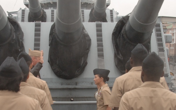 Reenlistment ceremony aboard Battleship Wisconsin