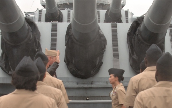 Reenlistment ceremony aboard Battleship Wisconsin