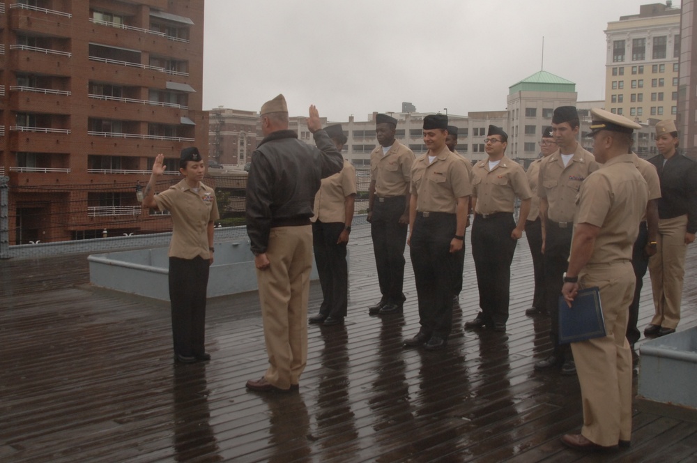 Reenlistment ceremony aboard Battleship Wisconsin