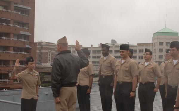 Reenlistment ceremony aboard Battleship Wisconsin