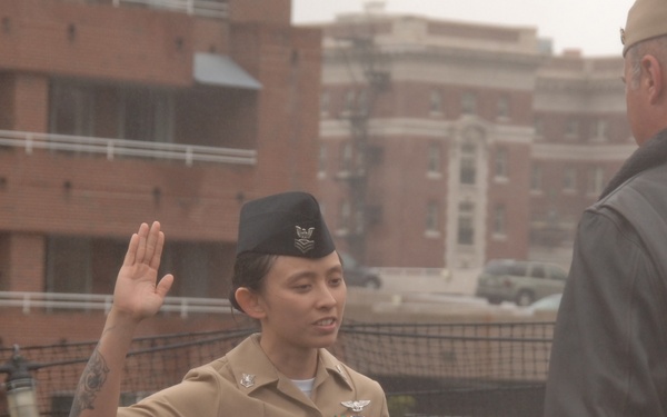 Reenlistment ceremony aboard Battleship Wisconsin