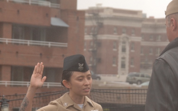 Reenlistment ceremony aboard Battleship Wisconsin