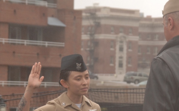 Reenlistment ceremony aboard Battleship Wisconsin