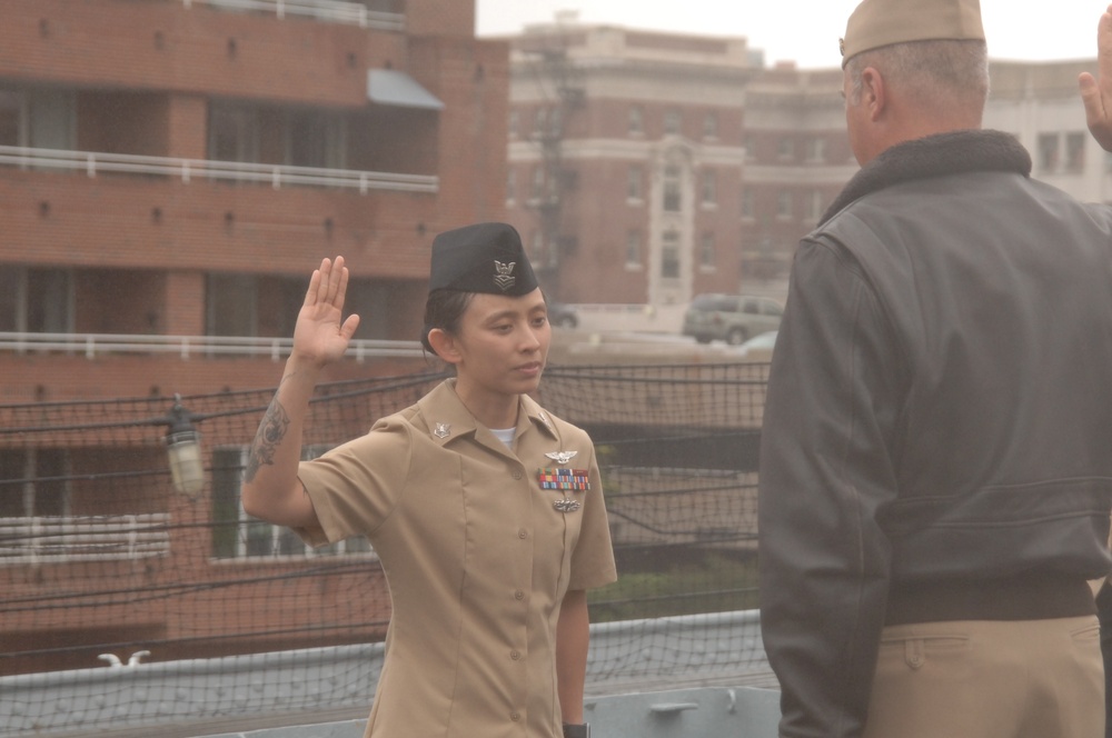 Reenlistment ceremony aboard Battleship Wisconsin