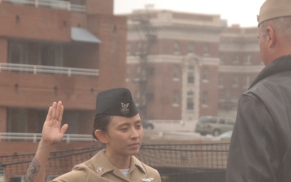 Reenlistment ceremony aboard Battleship Wisconsin