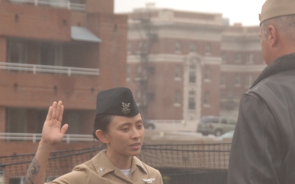 Reenlistment ceremony aboard Battleship Wisconsin