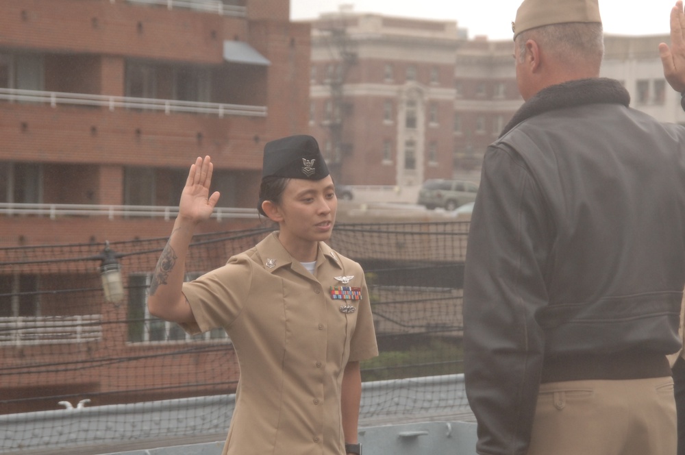 Reenlistment ceremony aboard Battleship Wisconsin