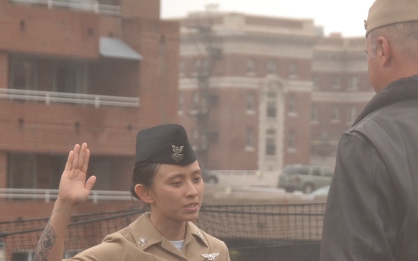 Reenlistment ceremony aboard Battleship Wisconsin