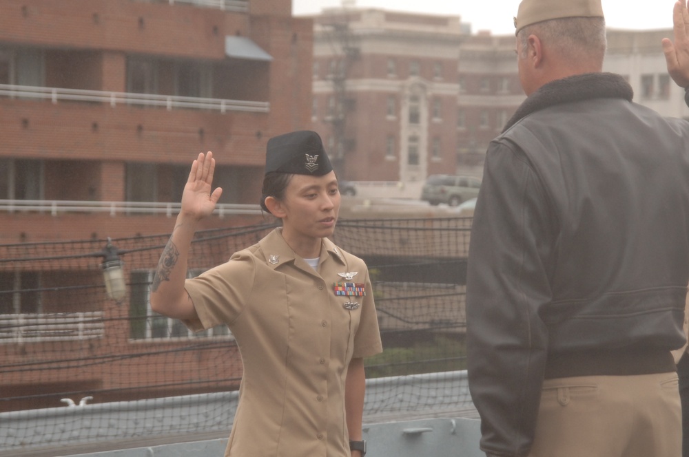 Reenlistment ceremony aboard Battleship Wisconsin