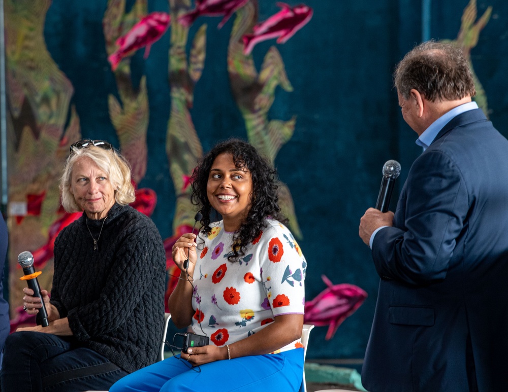 Panelists speak at an Environmental Sustainibility Forum