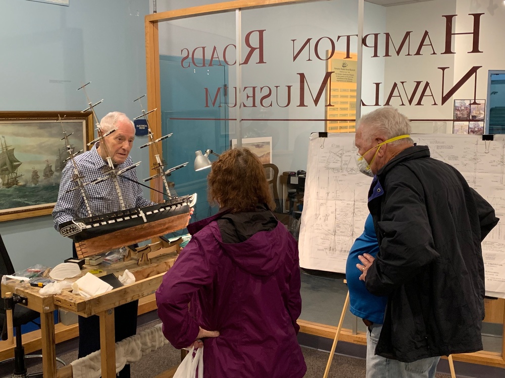 Model shipbuilder at Naval Museum