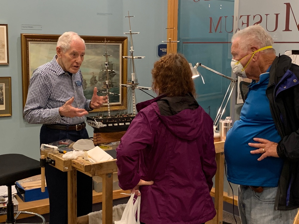 Model shipbuilder at Naval Museum