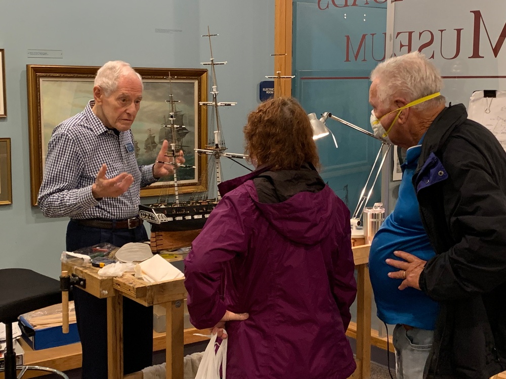 Model shipbuilder at Naval Museum