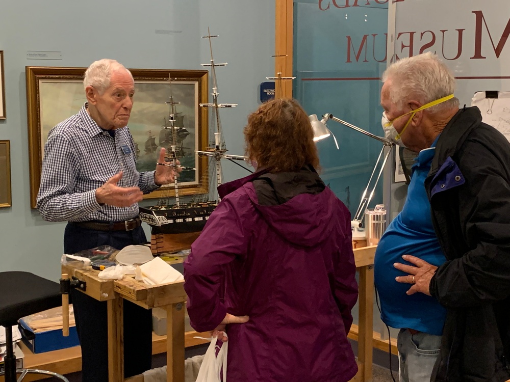 Model shipbuilder at Naval Museum