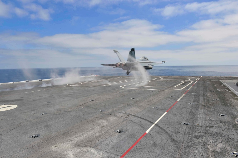 An FA-18F Launches Off Of The Flight Deck