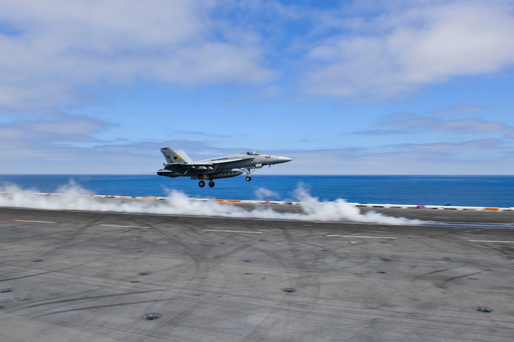 An FA-18E Launches Off Of The Flight Deck