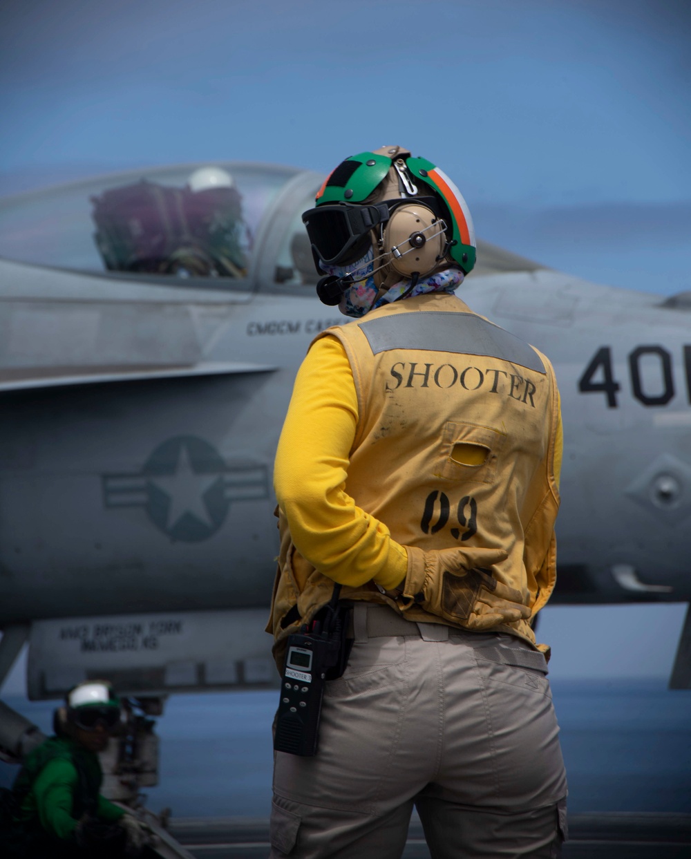 FA-18E Prepares To Launch Off Of The Flight Deck