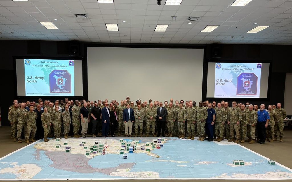 The 1st Mission Support Command joins other federal and DOD leaders for a Hurricane Rehearsal of Concept Drill hosted by ARNORTH