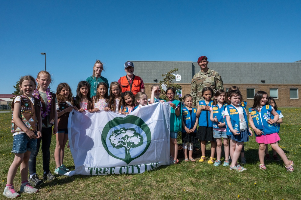 U.S. Army Alaska recognizes Arbor Day by planting spruce tree