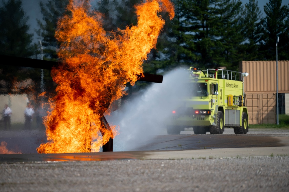 375th CES teams with MidAmerica Fire Department for training