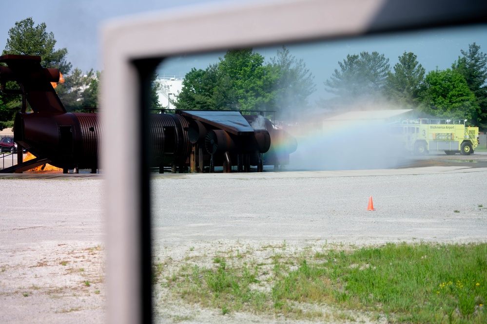 375th CES teams with MidAmerica Fire Department for training