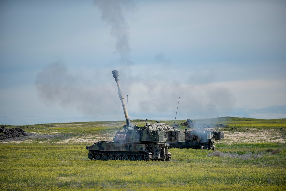 Idaho National Guard executes Paladin live-fire training with modernized smart weapon