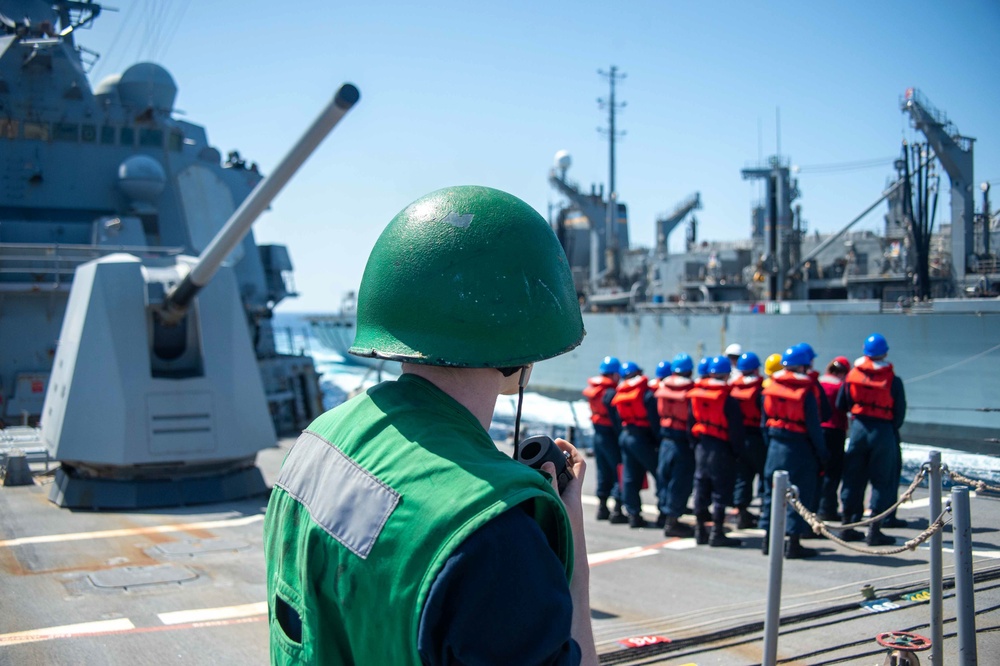 USS Jason Dunham (DDG 109) Conducts Replenishment-at-Sea with USNS Supply (T-AOE-6)